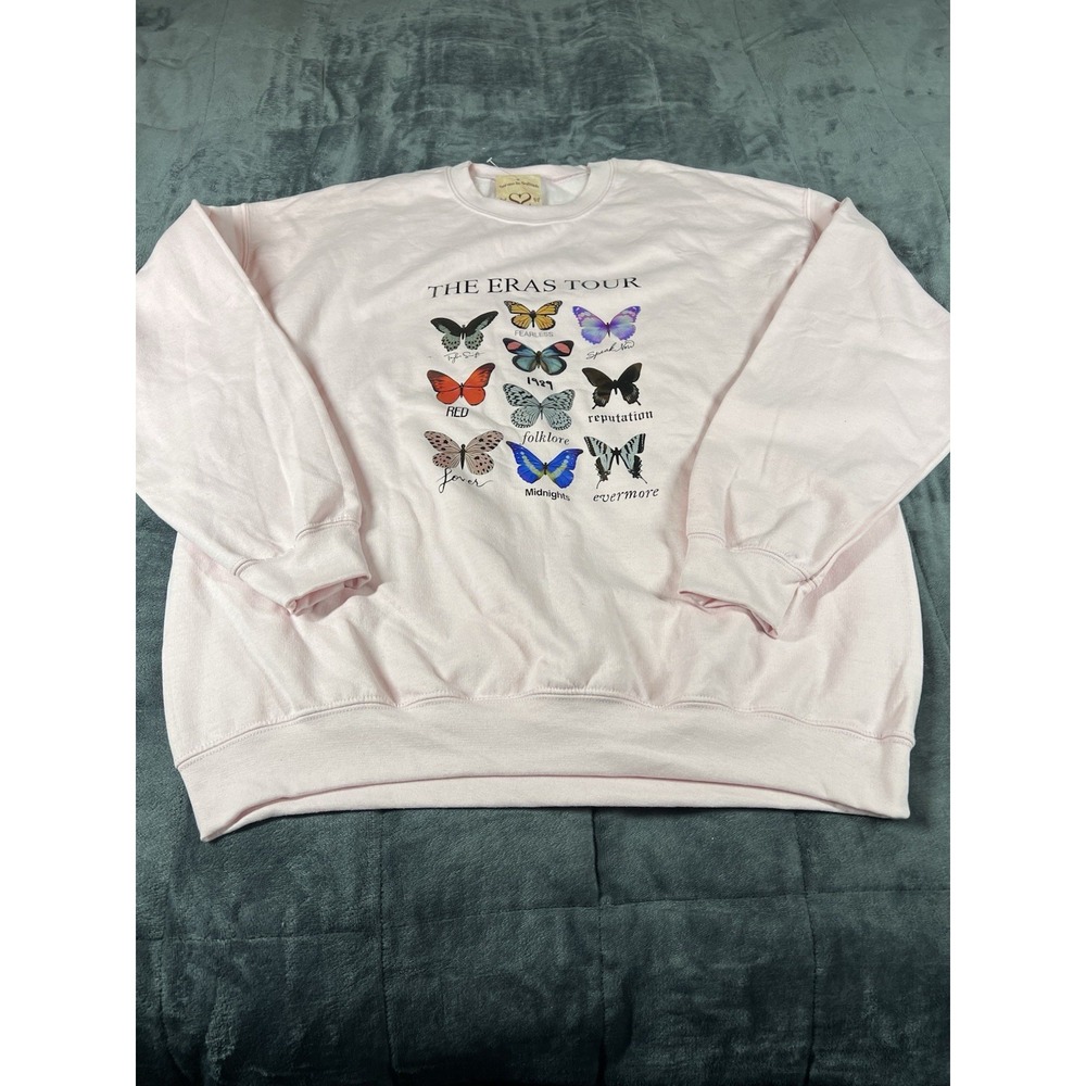 Womens Pink, Super Soft,‎ Butterfly Colony Pullover Sweatshirt Size XL